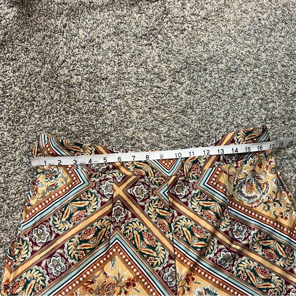 Cato Boho Wide Leg Pants Women’s Multicolor Geometric Floral Print - Picture 9 of 11